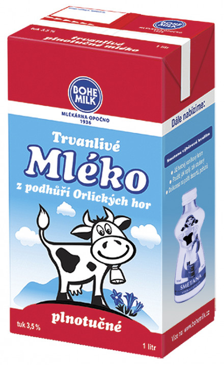 Bohemil trvanlivé mléko plnotučné 3,5 %